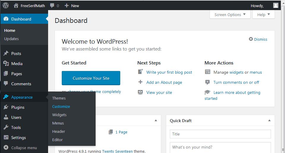 Go to the Wordpress Appearance → Customize for adding the CSS rules.