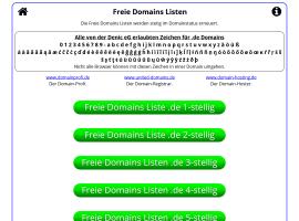 Freie Domains Listen